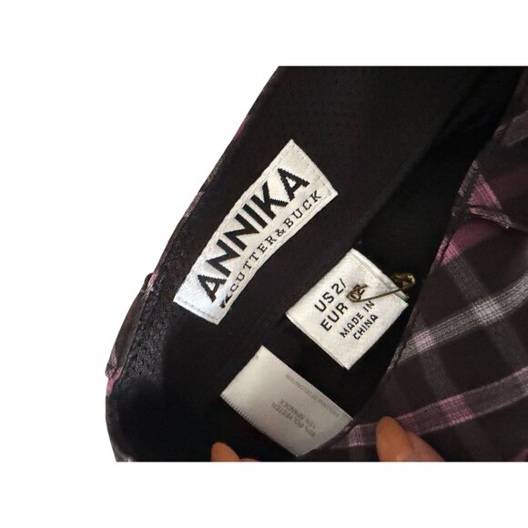 CUTTER & BUCK Annika Women's Pink Black Plaid Bermuda Shorts Size 2 - Picture 4 of 7